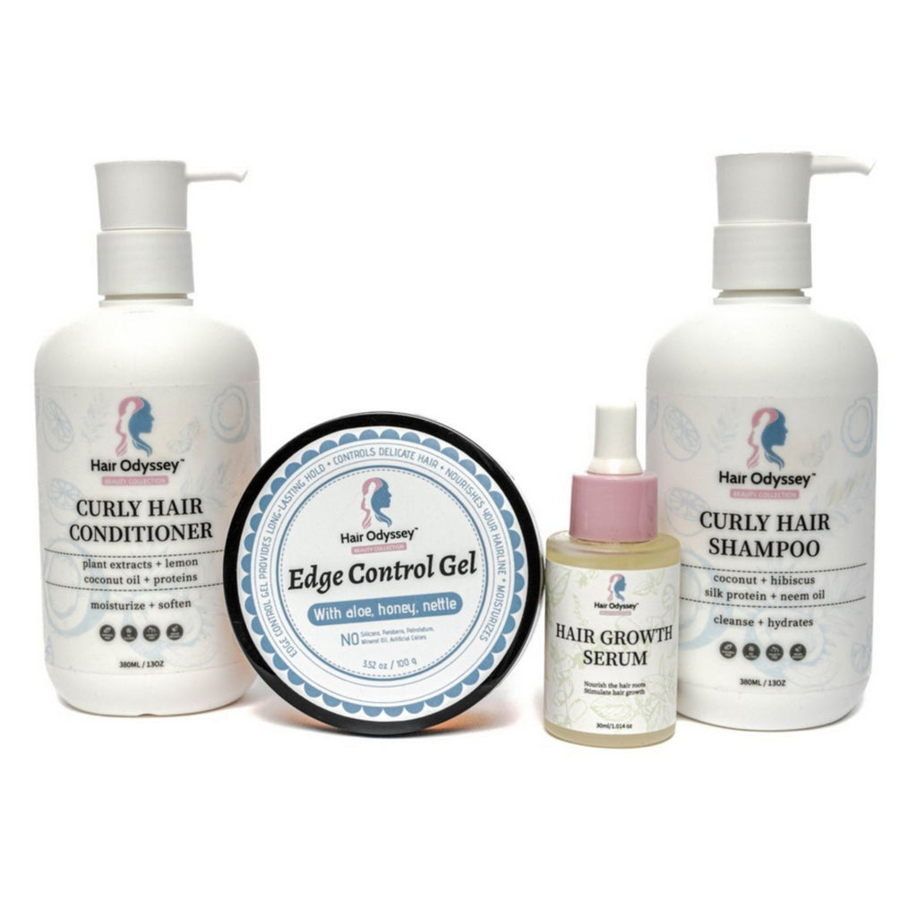 Curly Hair Bundle – Shampoo, Conditioner, Edge Control & Serum-0