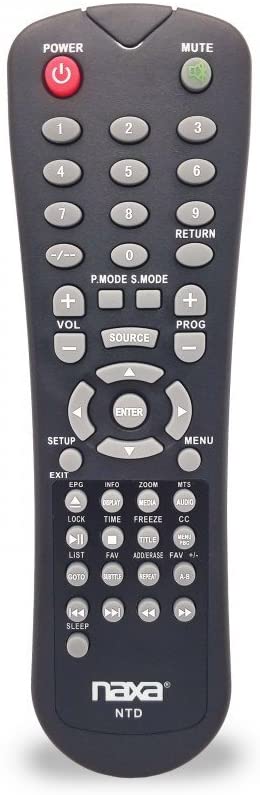 NAXA Original Replacement Remote Control for Naxa NT and NTD Model 12 Volt TVs and TV/DVD Combo Players-0