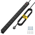 CRST 12-Outlet Metal Surge Protector Power Strip — Mountable, 2100J, 6FT/15FT Cord-5
