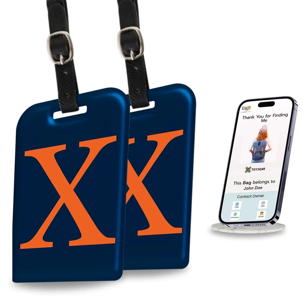 Initials Bag tag X  [pack 2]-0