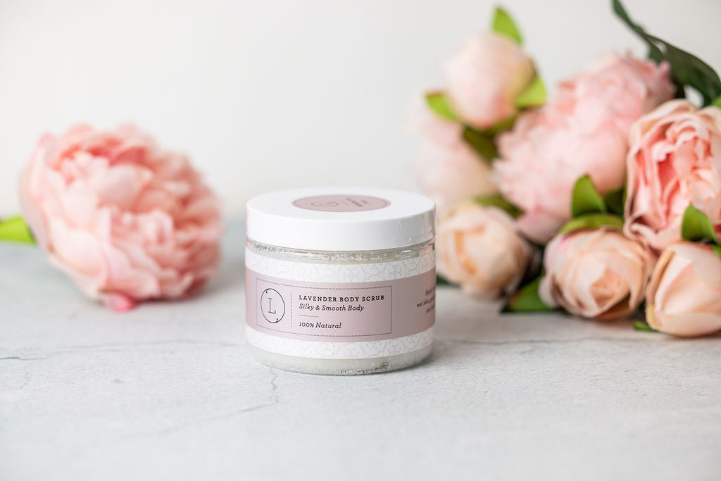 CBD Lavender Body Scrub with CBD, Natural Body Salt Scrub (THC free)-2