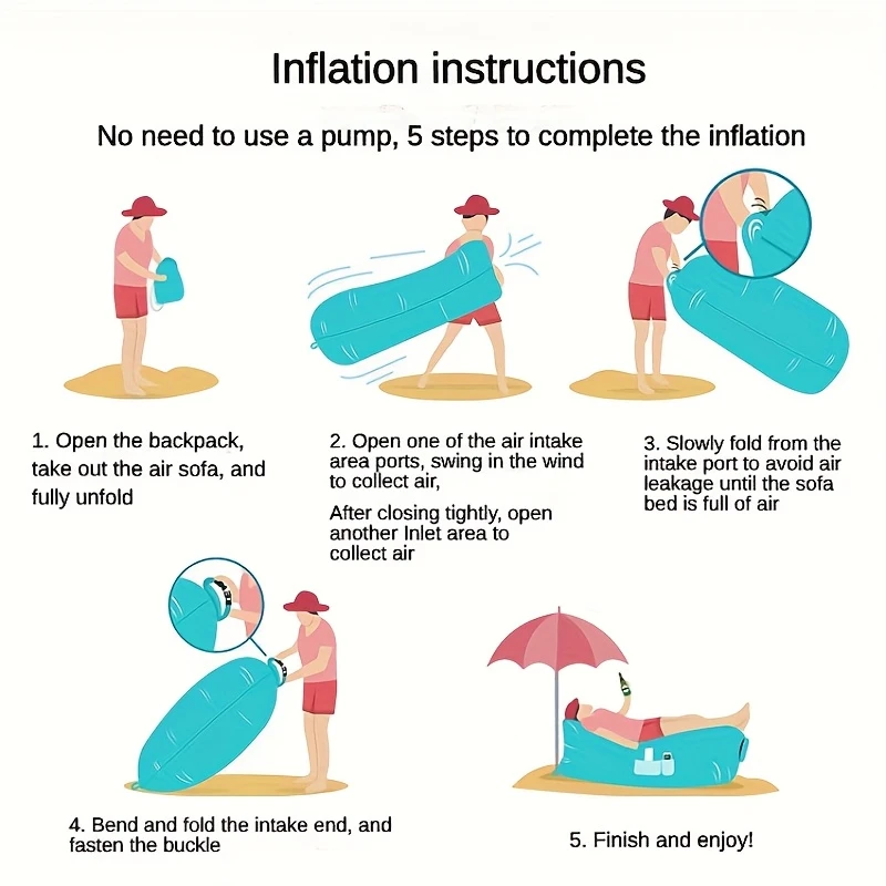 Inflatable Outdoor Sofa with Pillow for Camping-2